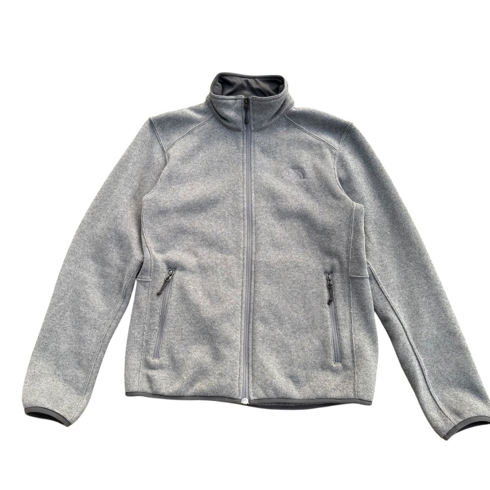 The North Face Fleece Jacket Gray Full Zip Mens M Medium‎ Athletic Outdoor